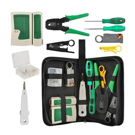 Network tester kit and accessories with case