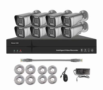 CCTV, 8 cameras, 5MP, IVR, DVR 1TB, 25MT cables, CAT6