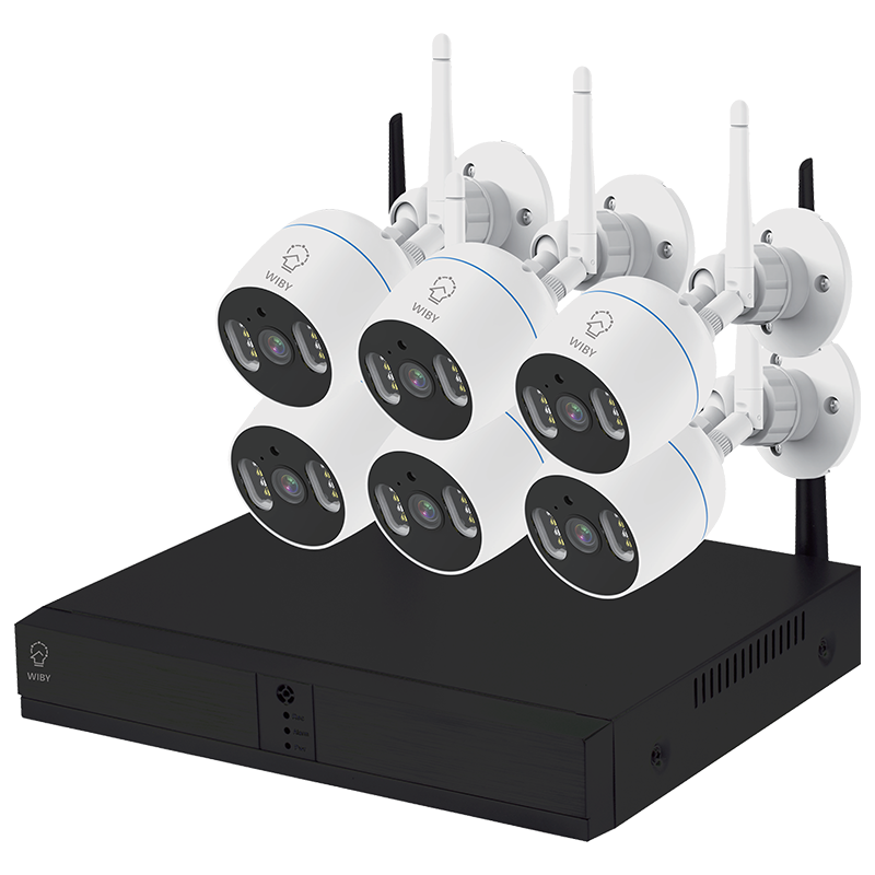 Wireless, 6 cameras, 3MP, security camera system, NVR, 1TB hard disk included, WiBy