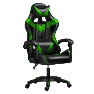 Gaming Chair, PU Leather, Up to 100kg, Linkage Armrests, 135deg Tilting, Head &amp; Lumbar support, Black/Green, CIS 2023-1-BK/GN