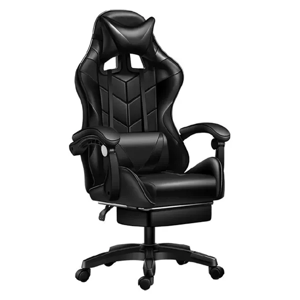Gaming chair, PU leather, footrest, black, CIS 2023-1F