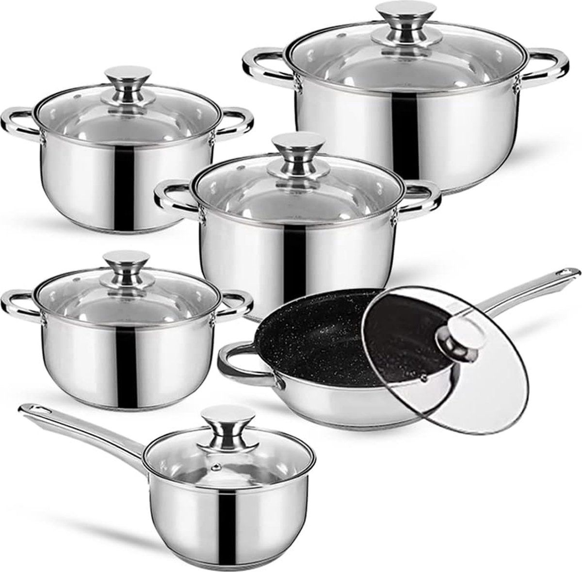 12pcs, cookware set, stainless-steel, Royalty Line