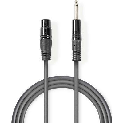 XLR Monocable XLR 3p (F) - 6.35 mm Male 10.0 m Dark Gray