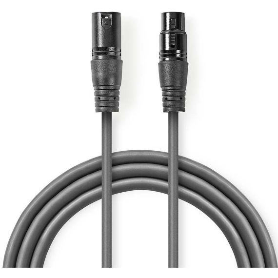 Balanced XLR 3 pin male to female audio cable 10m