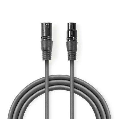 Balanced XLR 3-pin male-female audio cable 1.5m