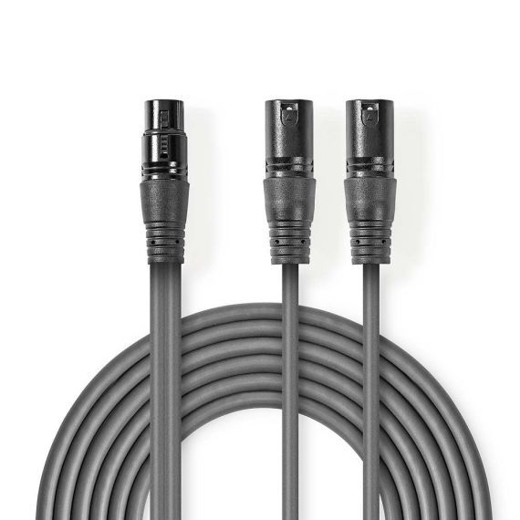 Balanced XLR Audio Cable 2x Male to 3 Pin XLR-Female to 3 Pin XLR 1.5m