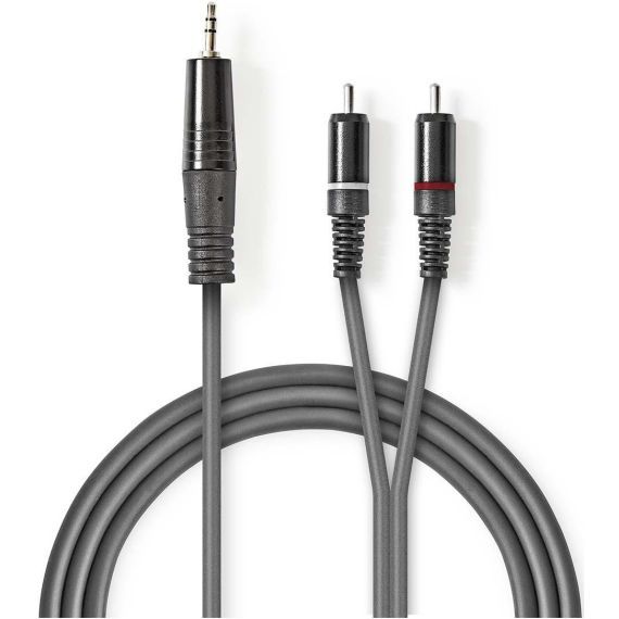 Stereo audio cable 3.5 mm male to 2x male RCA 5m