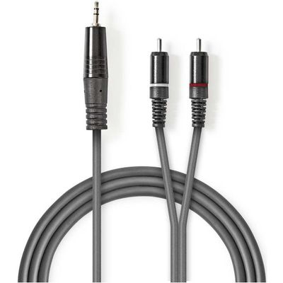 Stereo audio cable 3.5 mm male to 2x male RCA 5m
