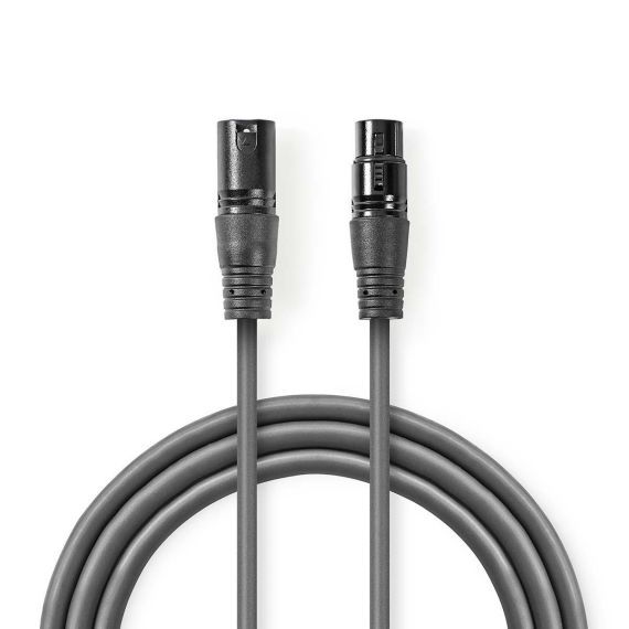 Balanced XLR 3-pin male-female audio cable 1.5m