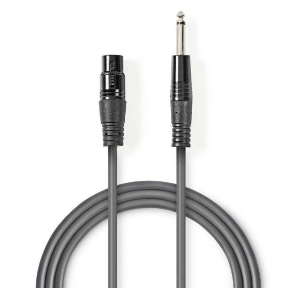 Unbalanced XLR Audio Cable Female to 3 Pin XLR-Male 6.35mm 1.5m