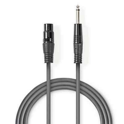 Unbalanced XLR Audio Cable Female to 3 Pin XLR-Male 6.35mm 1.5m