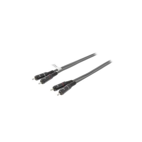 Stereo Audio Cable 2x RCA Male - 2x RCA Male 3 m Dark Gray