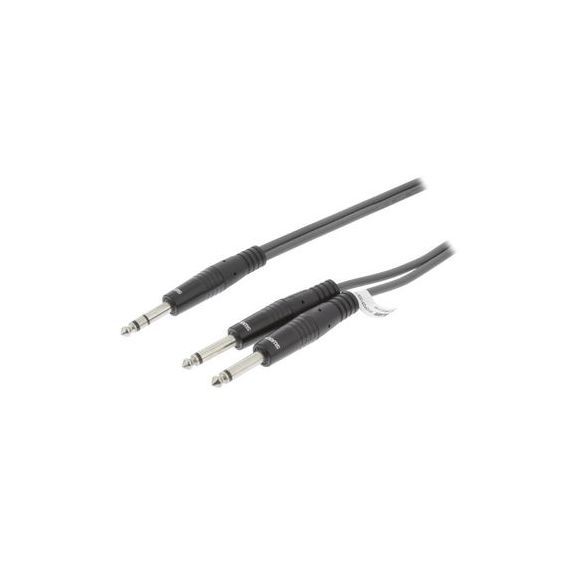 Stereo Audio Cable 6.35 mm Male - 2x 6.35 mm Male 1.5 m Dark Gray