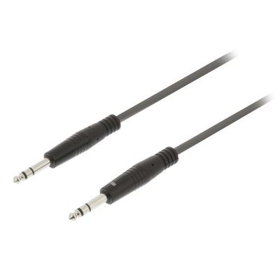 Stereo Audio Cable 6.35mm Male - Male 5m Dark Grey