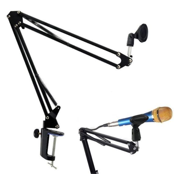 Adjustable table stand for microphone