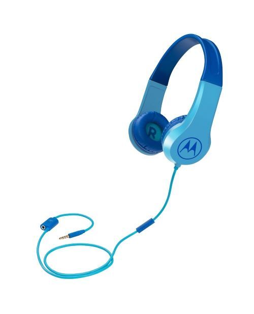 Safe volume limit, kids headphones, blue, Motorola Squads 200