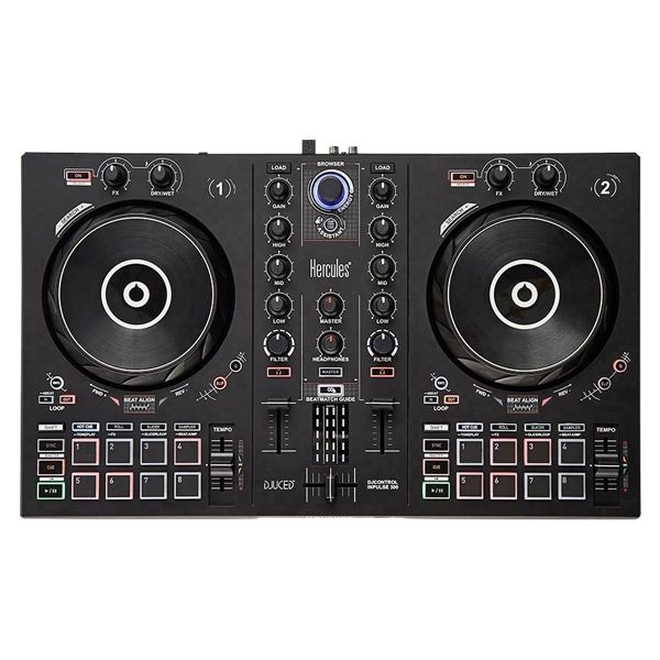 HERCULES DJControl Inpulse 300 DJ Equipment, Including DJUCED Software with Intelligent Music Assistant, Black