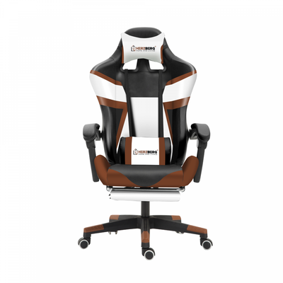 Herzberg HG-8082: Tri-color Gaming and Office Chair with T-shape Accent Coffee