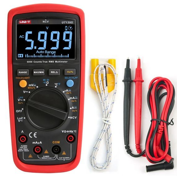 Professional digital multimeter with UT139S UNI-T test leads