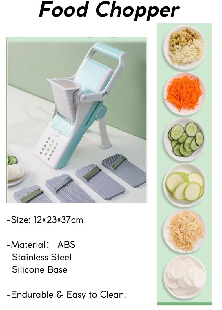 Adjustable, safe, vegetable slicer, adjustable thickness, food chopper