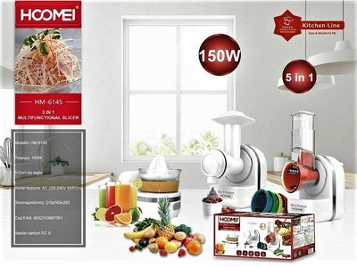 5 in 1, kitchen robot, multifunction, juicer , cutter, slicer, grater, dessert maker, Hoomei