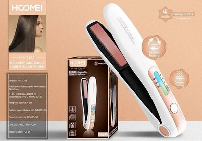 Rechargeable, streightener, hair straightener, cordless streightener, Hoomei HM-7388