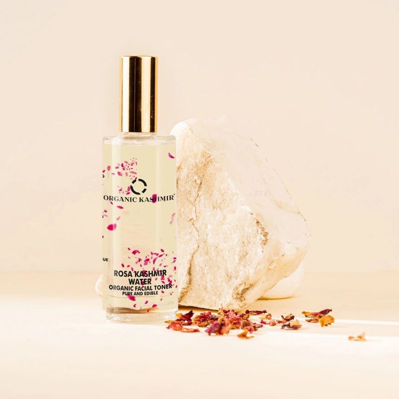 100 ML, damascena rosewater, hand-selected, fresh organic, rose petals, Organic Kashmir