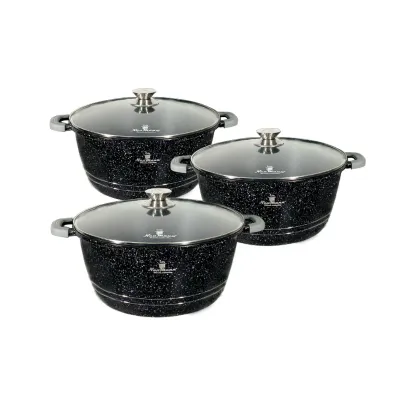 Neumann NM-3SM2: 12 Pieces Mable Coated Casserole Set- 20/24/28 cm