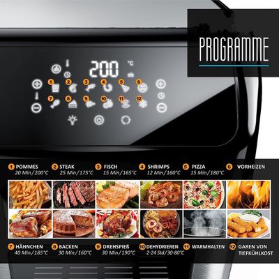 12LT, air fryer, black-silver, Royalty Line AFO1206