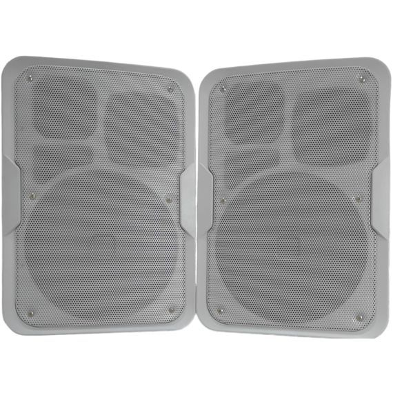 Pair of white 80W 4 Ohm wall-mounted speakers