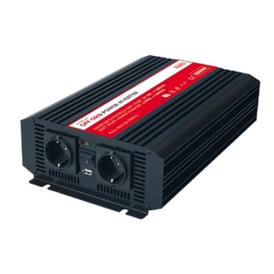 1500W, power inverter, modified sine wave 12V-DC to 230V-AC, with USB, Black, GBC 34013245