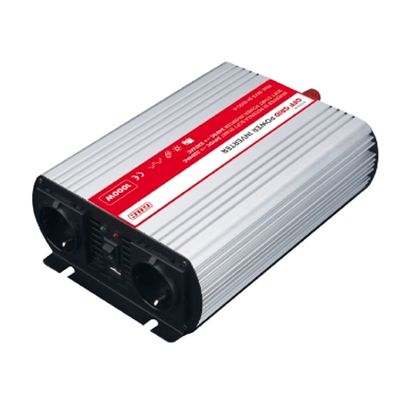 1000W, power inverter, modified sine wave 12V-DC to 230V-AC, with USB, Black, GBC 34013230
