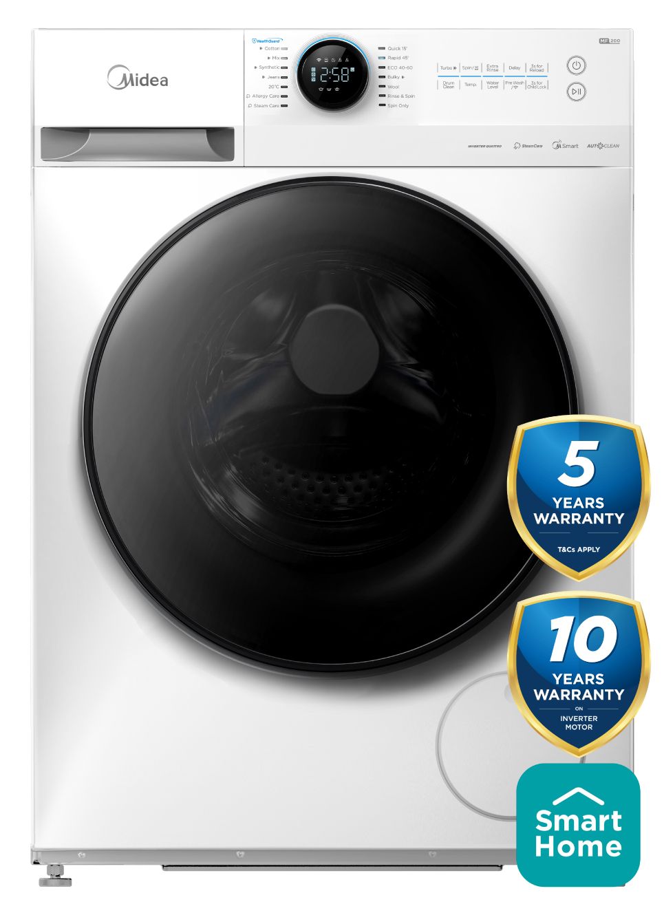 Midea Premium Lunar Series Washing Machine 8kg A Class Wi-Fi Control