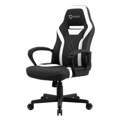 Gaming Chair, PU Leather, Up to 100kg, Black/White