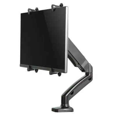 MANHATTAN Vesa-Mount 13″ to 27″ Monitor Bracket, Max 8Kg, Adapter Kit, Maximum Thickness from 26.5mm to 65mm, Attaches to Monitor Brackets with VESA standards, Black