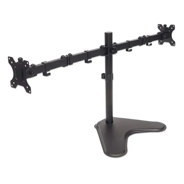 MANHATTAN 461559 Table-top 13″ to 32″ Monitor Bracket, 2*Monitor, Max 8Kg , 2*Arms, Height Adjustable, Black