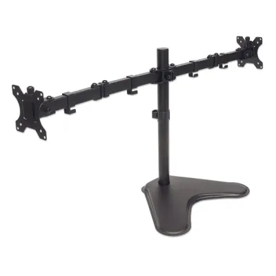 MANHATTAN 461559 Table-top 13″ to 32″ Monitor Bracket, 2*Monitor, Max 8Kg , 2*Arms, Height Adjustable, Black