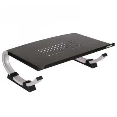 ALLSOP 06488 Table-top Monitor Stand, Max 18Kg, Height Adjustable, Curved design, Black