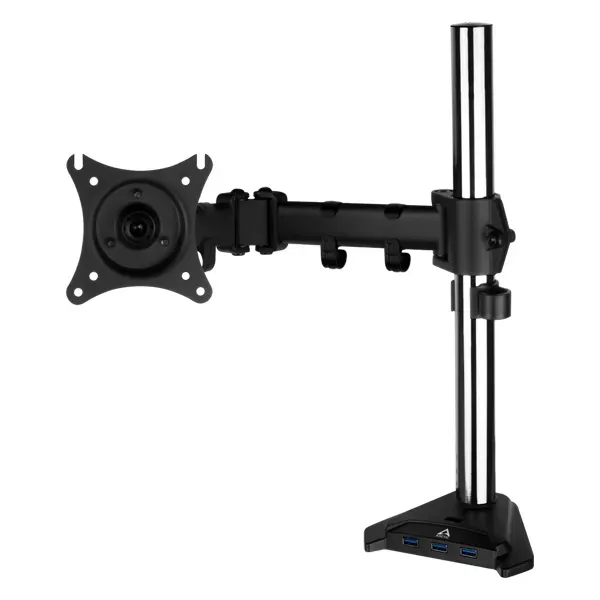 ARCTIC Z1 Pro Gen3 Desk-Mount 22″ to 38″ Monitor Bracket, 1*Monitor, Max 15Kg, 2*Arms, Height Adjustable, 4-Port USB, Black