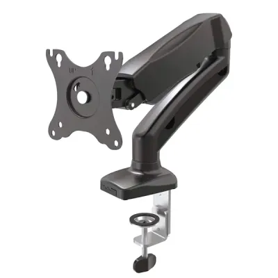 JOLLYLINE PRO-1732 SINGLE Desk-Mount 17” to 32” Monitor Bracket, 1*Monitor, Max 6.5Kg , 2*Arms, Gas-Spring-Mechanism, Height Adjustable, Black