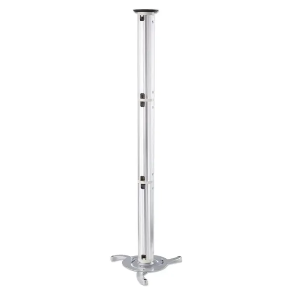 MANHATTAN 424820 Universal Ceiling-Mount Projector Bracket, Max 10Kg, Adjustable Height, Max Ext 13 to 106 cm, Silver