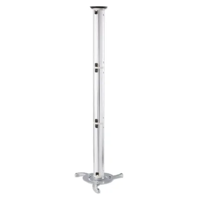 MANHATTAN 424820 Universal Ceiling-Mount Projector Bracket, Max 10Kg, Adjustable Height, Max Ext 13 to 106 cm, Silver