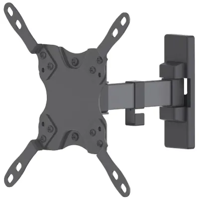 MANHATTAN 461399 Wall-Mount 13″ to 43″ TV Bracket, Tilting, Swiveling, Max 20Kg, 1*Arm Extending, Max Ext 190mm, Black