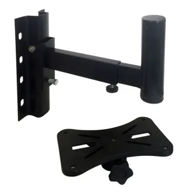 HAIAOXIN H-502B Wall-Mount Speaker Bracket, Tilting, Max 35 Kg, Black