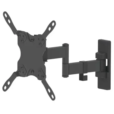 MANHATTAN 461405 Wall-Mount 13″ to 43″ TV Bracket, Tilting, Swiveling, Max 20Kg, 2*Arms, Extending, Max Ext 273mm, Black