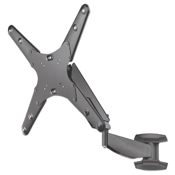 MANHATTAN 461641 Wall-Mount 21″ to 60″ TV Bracket, Tilting, Swiveling, Rotation, Max 30Kg, 1*Arm Extending, Gas-Spring-Mechanism, Max Ext 565mm, Black
