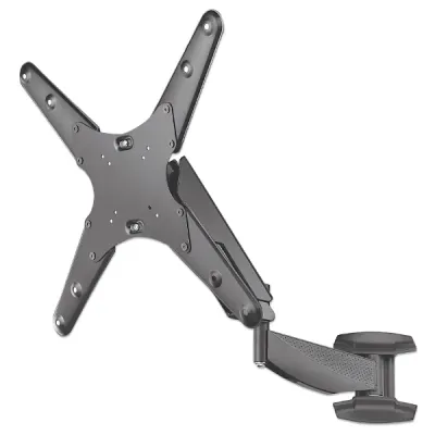 MANHATTAN 461641 Wall-Mount 21″ to 60″ TV Bracket, Tilting, Swiveling, Rotation, Max 30Kg, 1*Arm Extending, Gas-Spring-Mechanism, Max Ext 565mm, Black