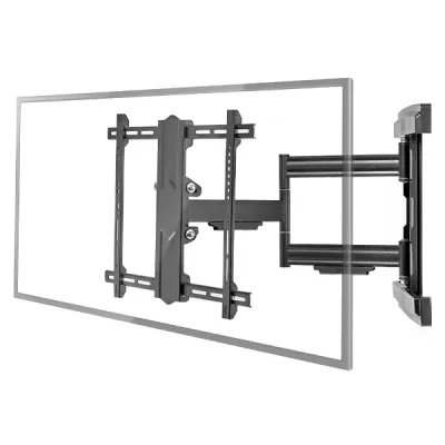NEDIS TVWM6550BK Wall-Mount 37” to 80” TV Bracket, Tilting, Swiveling, Rotation, Max 50Kg, 2*Arms, Extending, Max Ext 650mm, Black