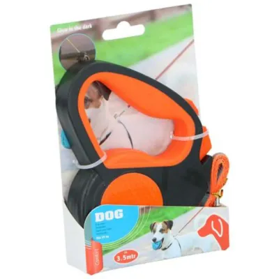 Pet Treatment ED-41661: Retractable Glow in the Dark Dog Leash - 3.5M Orange