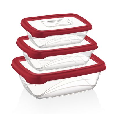 Herzberg 3 Pieces Bio Saver Box Set Red